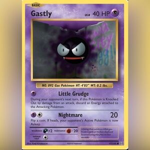 Vintage Pokemon Gastly Card from Evolutions